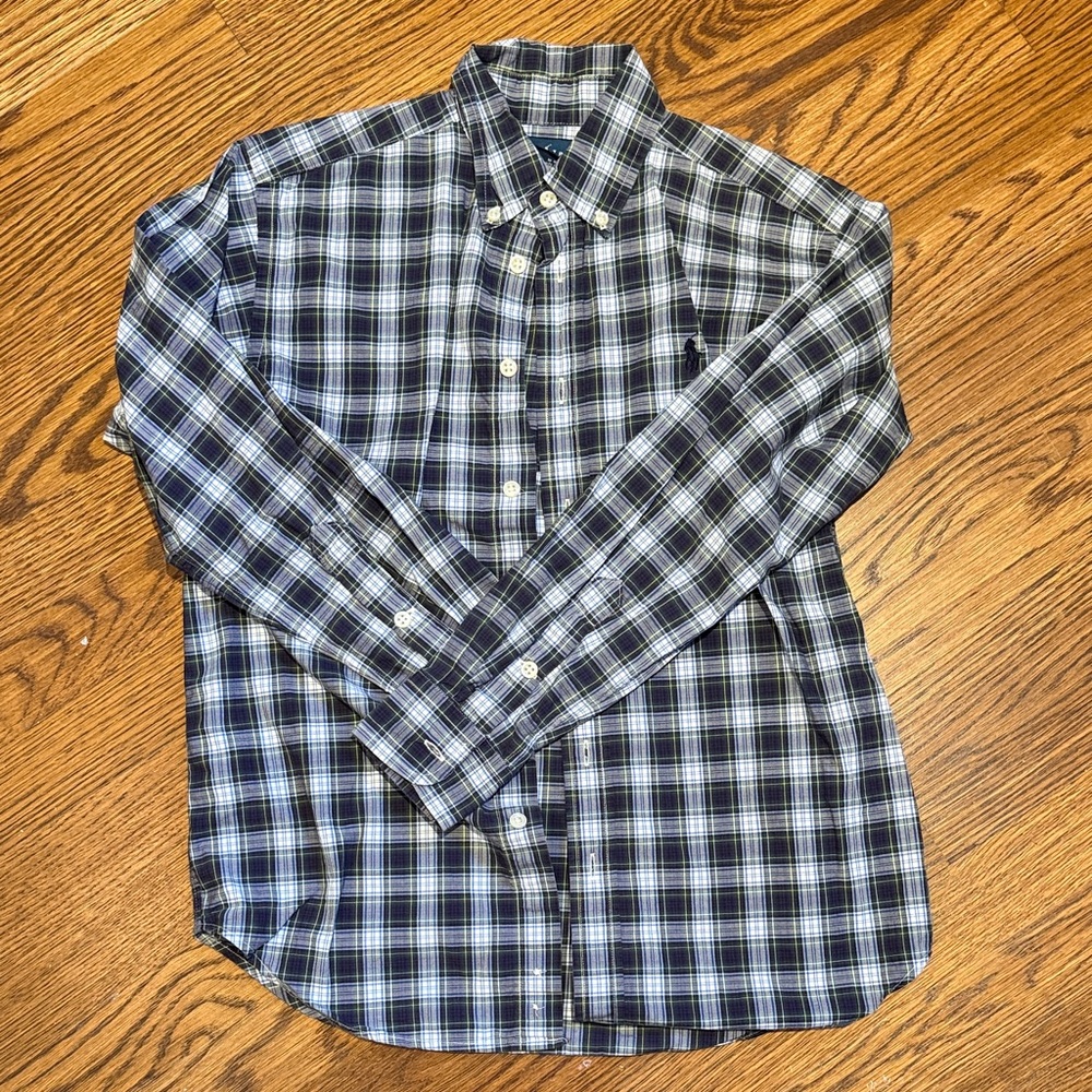 Ralph Lauren Blue and White Checkered Shirt